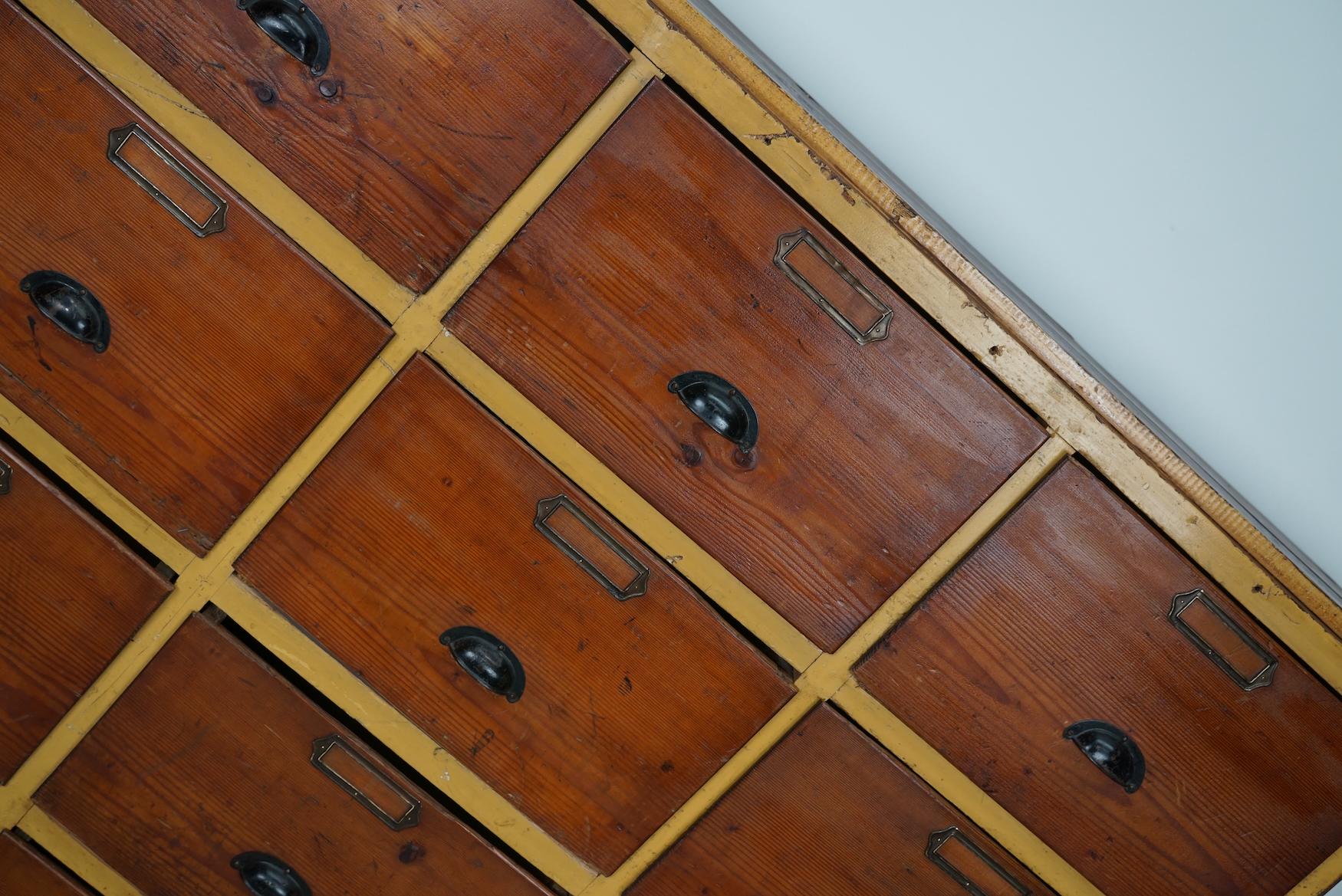 Large Dutch Industrial Pine Apothecary / Workshop Cabinet, circa 1930s For Sale 2