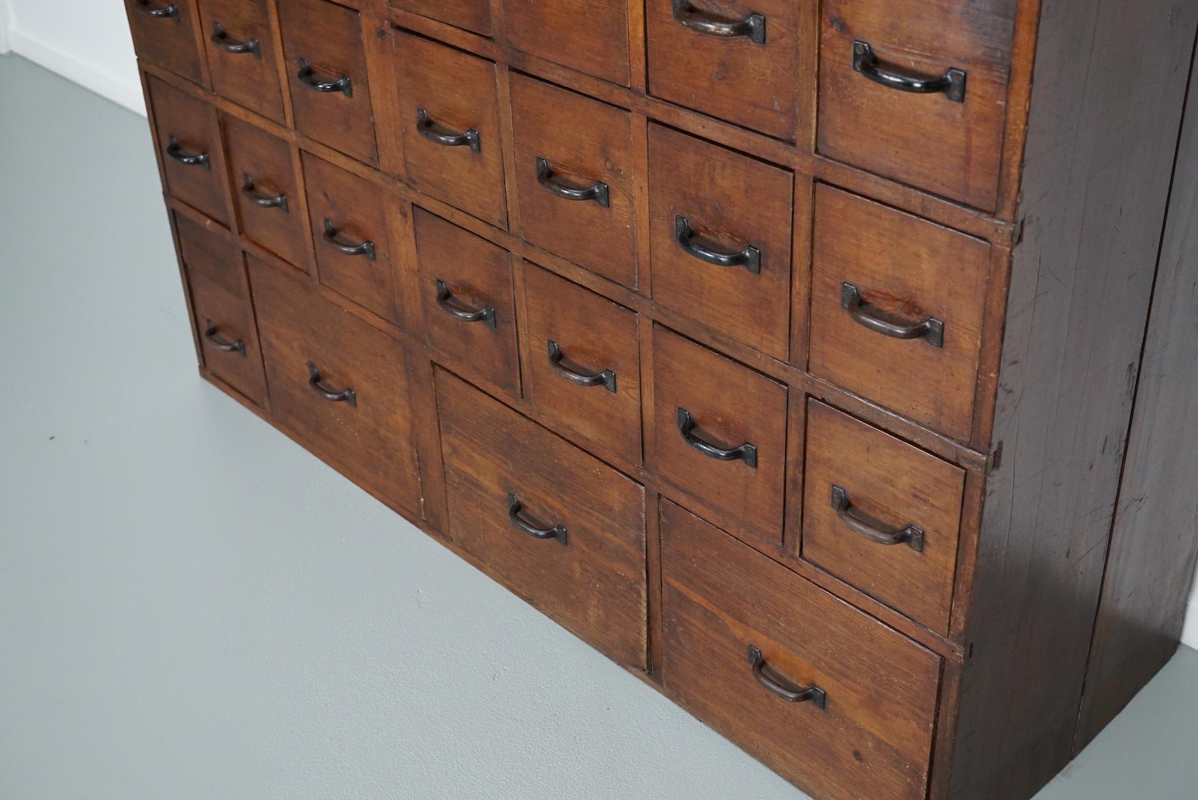 Large Dutch Industrial Pine Apothecary / Workshop Cabinet, circa 1950s For Sale 5