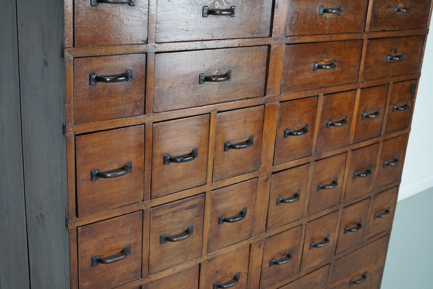 Large Dutch Industrial Pine Apothecary / Workshop Cabinet, circa 1950s For Sale 12