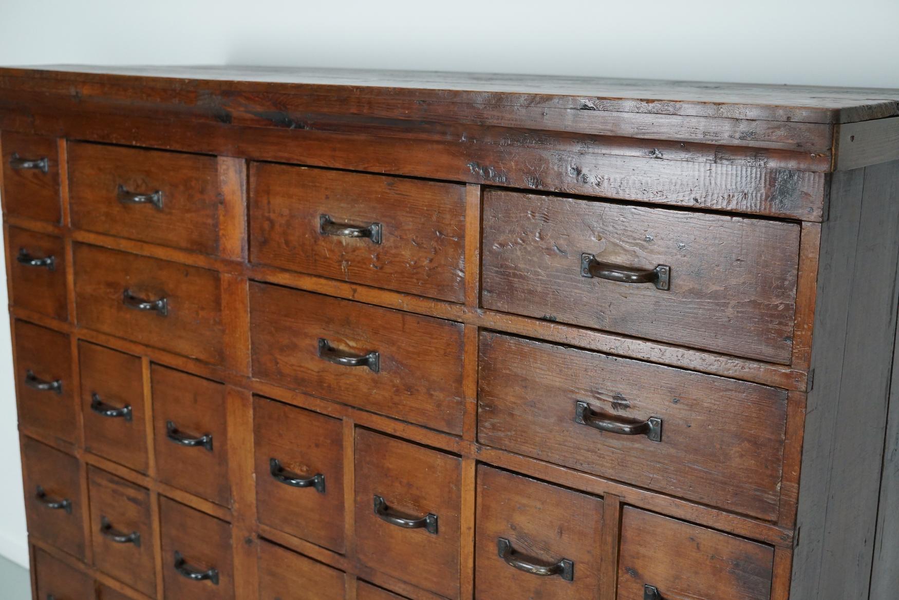 Large Dutch Industrial Pine Apothecary / Workshop Cabinet, circa 1950s For Sale 1