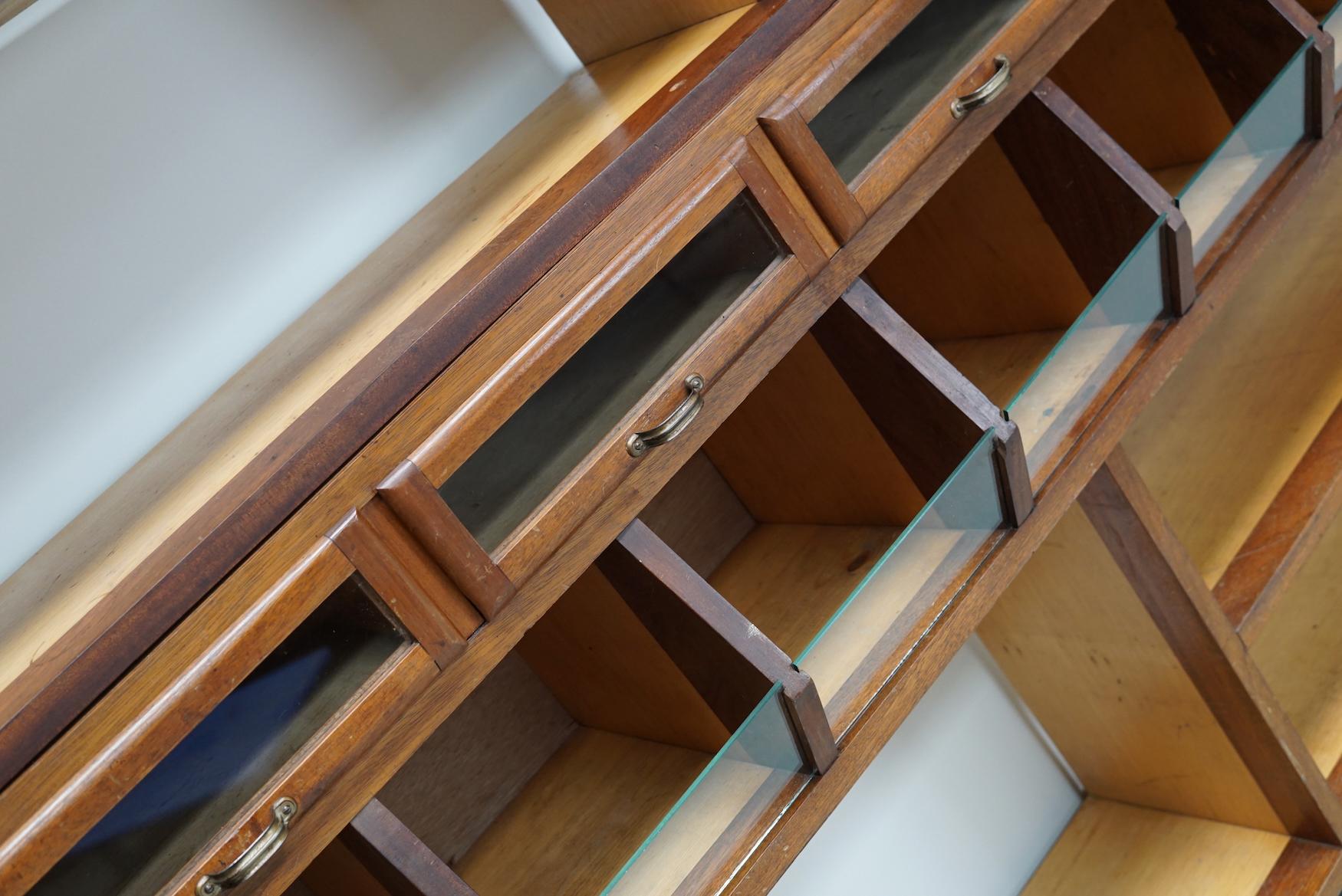 Large Dutch Mahogany and Beech Grocery Store / Haberdashery Shop Cabinet, 1950s For Sale 10