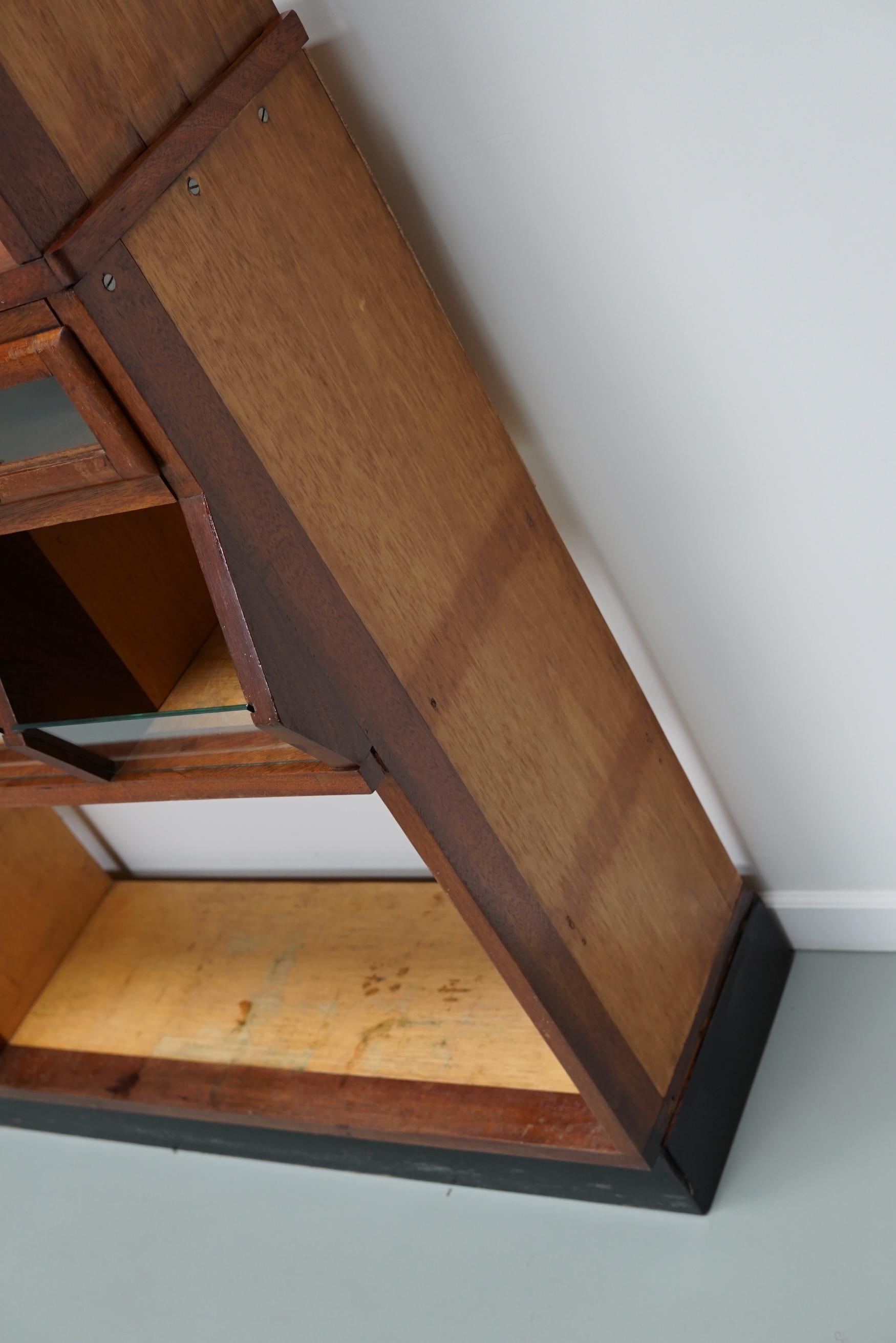 Large Dutch Mahogany and Beech Grocery Store / Haberdashery Shop Cabinet, 1950s In Good Condition For Sale In Nijmegen, NL