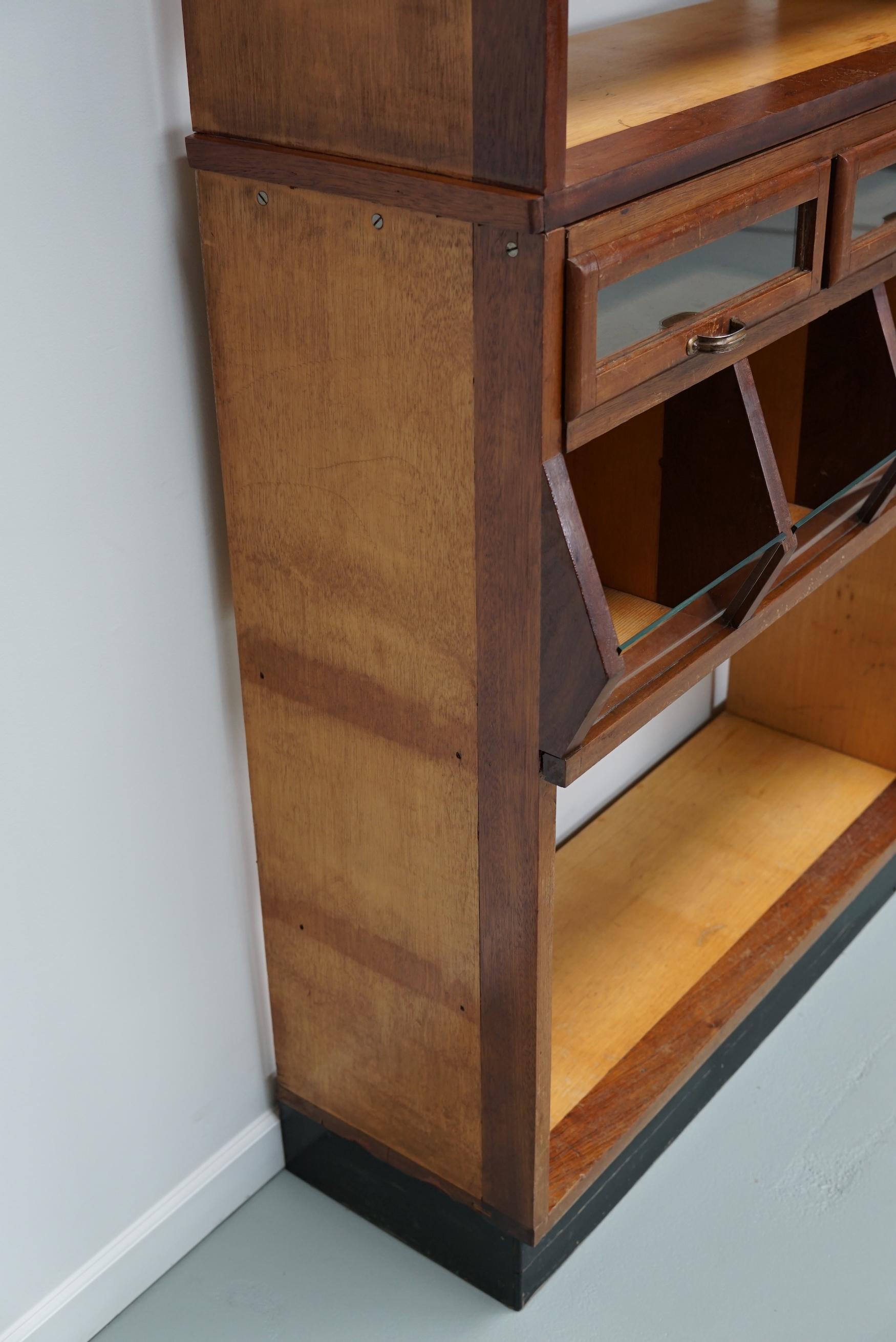 Large Dutch Mahogany and Beech Grocery Store / Haberdashery Shop Cabinet, 1950s For Sale 5