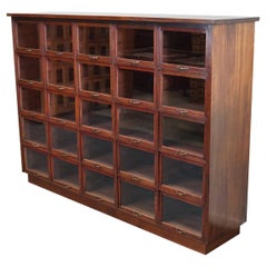 Large Dutch Oak and Mahogany Haberdashery Shop Cabinet, 1930s