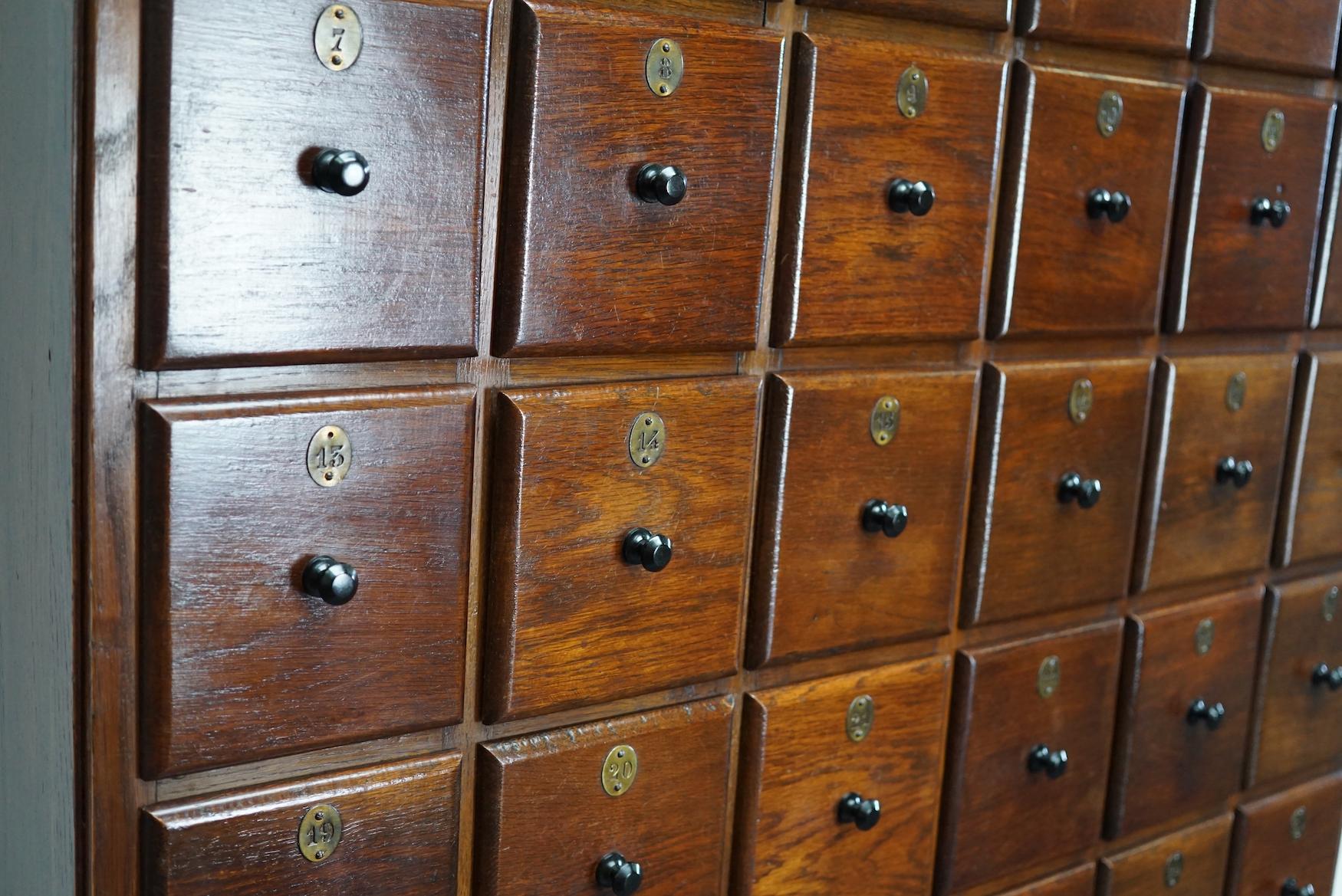 Large Dutch Oak Apothecary Cabinet / Barber Cabinet, 1920s For Sale 3