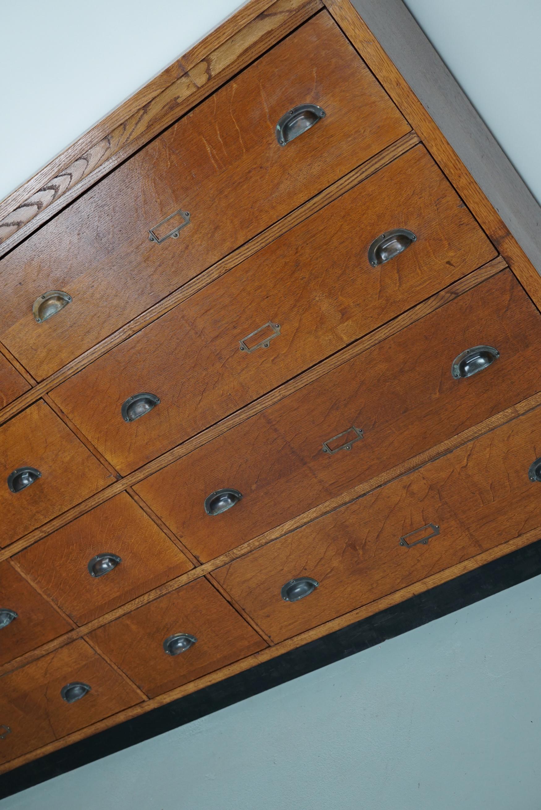 Large Dutch Oak Apothecary Cabinet / Shop Cabinet / Sideboard, 1930s For Sale 5