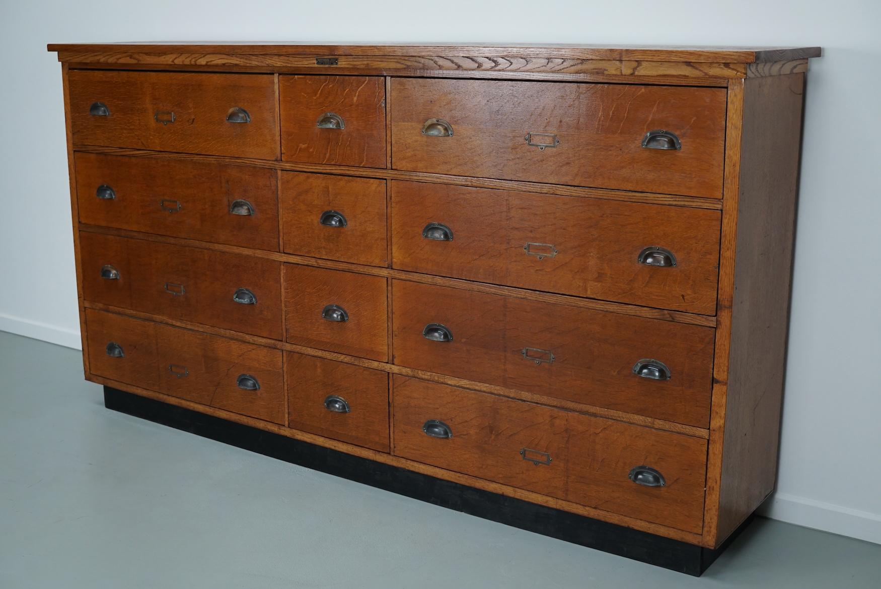Large Dutch Oak Apothecary Cabinet / Shop Cabinet / Sideboard, 1930s For Sale 6