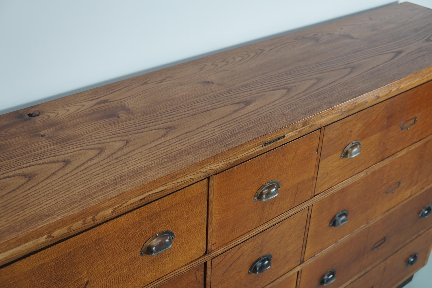 Large Dutch Oak Apothecary Cabinet / Shop Cabinet / Sideboard, 1930s For Sale 9