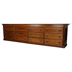 Large Dutch Pitch Pine Bank of Drawers, Early 20th Century