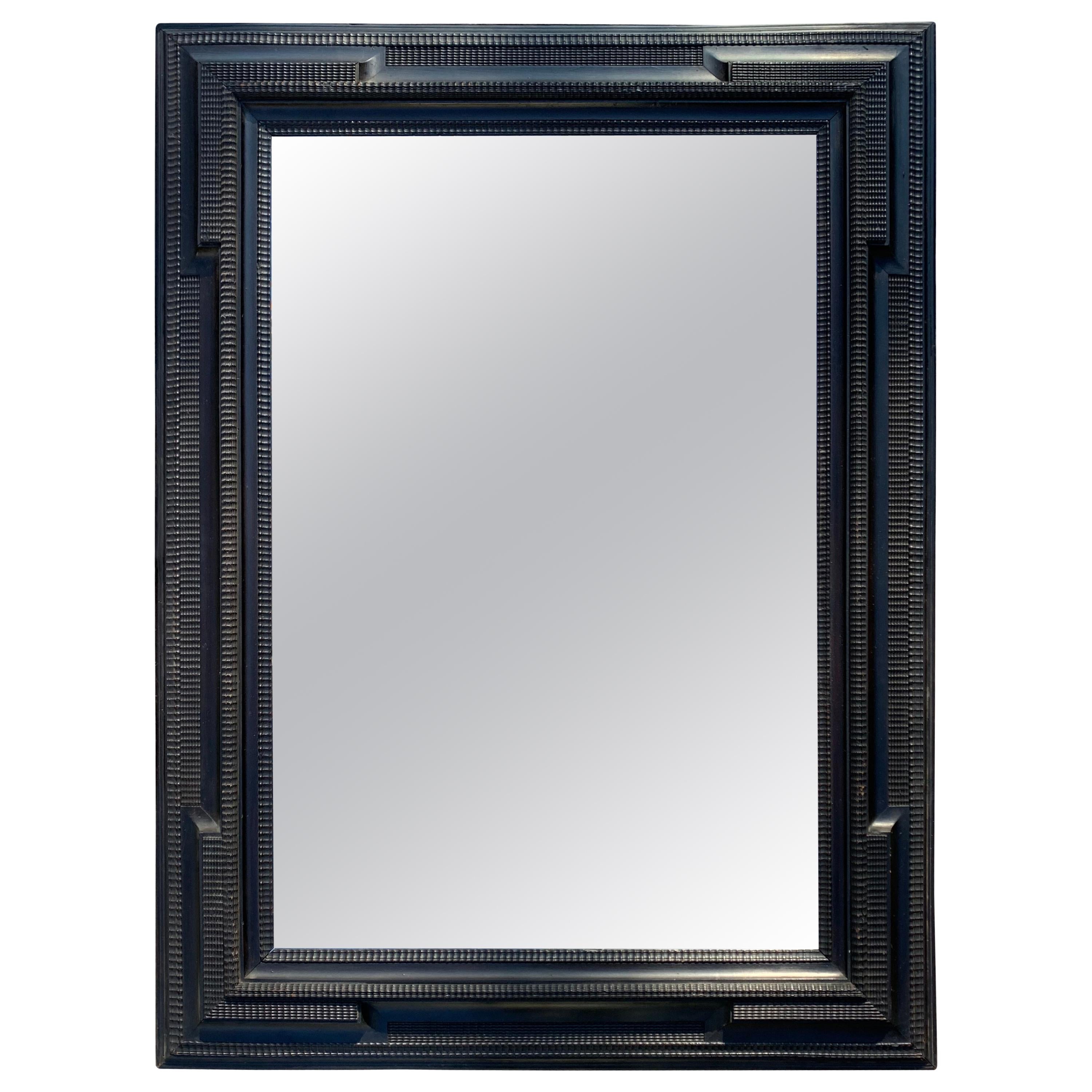 Large Dutch Style Black Framed Mirror