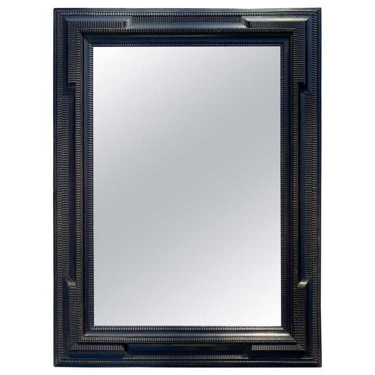 Large Dutch Style Black Framed Mirror at 1stDibs large black framed
