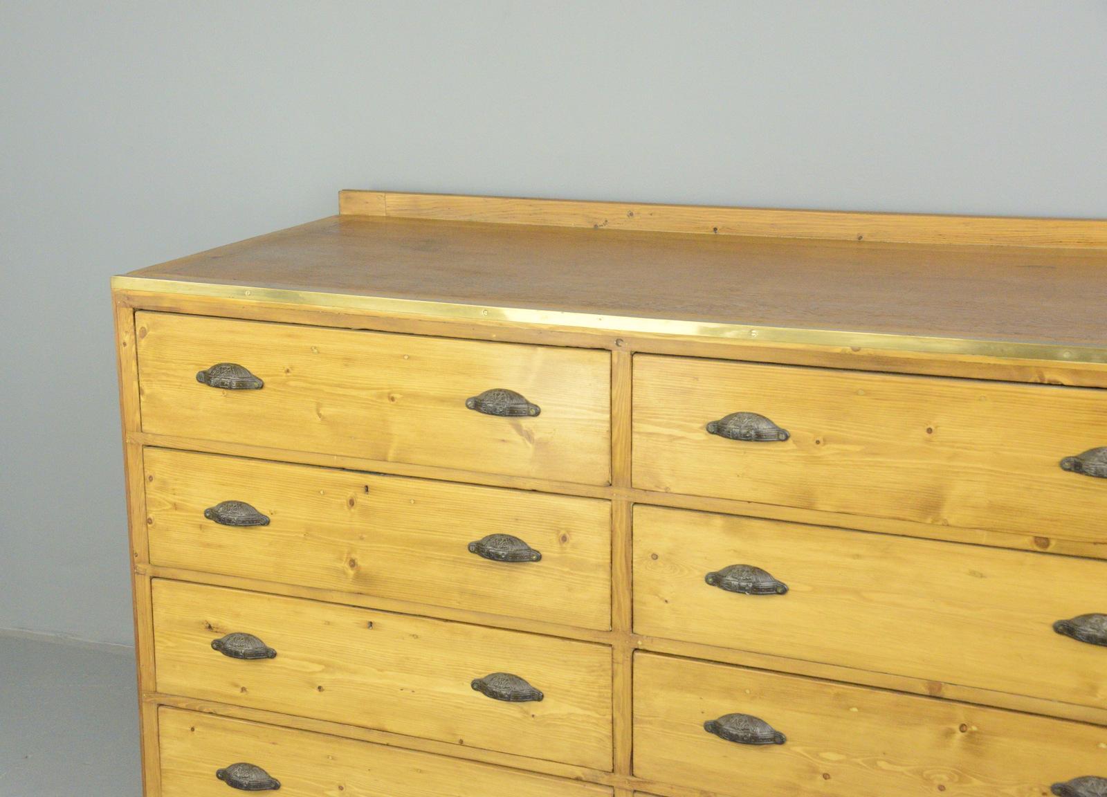 Large Dutch Tailors Drawers, circa 1910 In Good Condition In Gloucester, GB