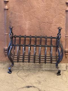 Large Dutch Victorian Fire Grate, Fireplace Grate, 19th Century