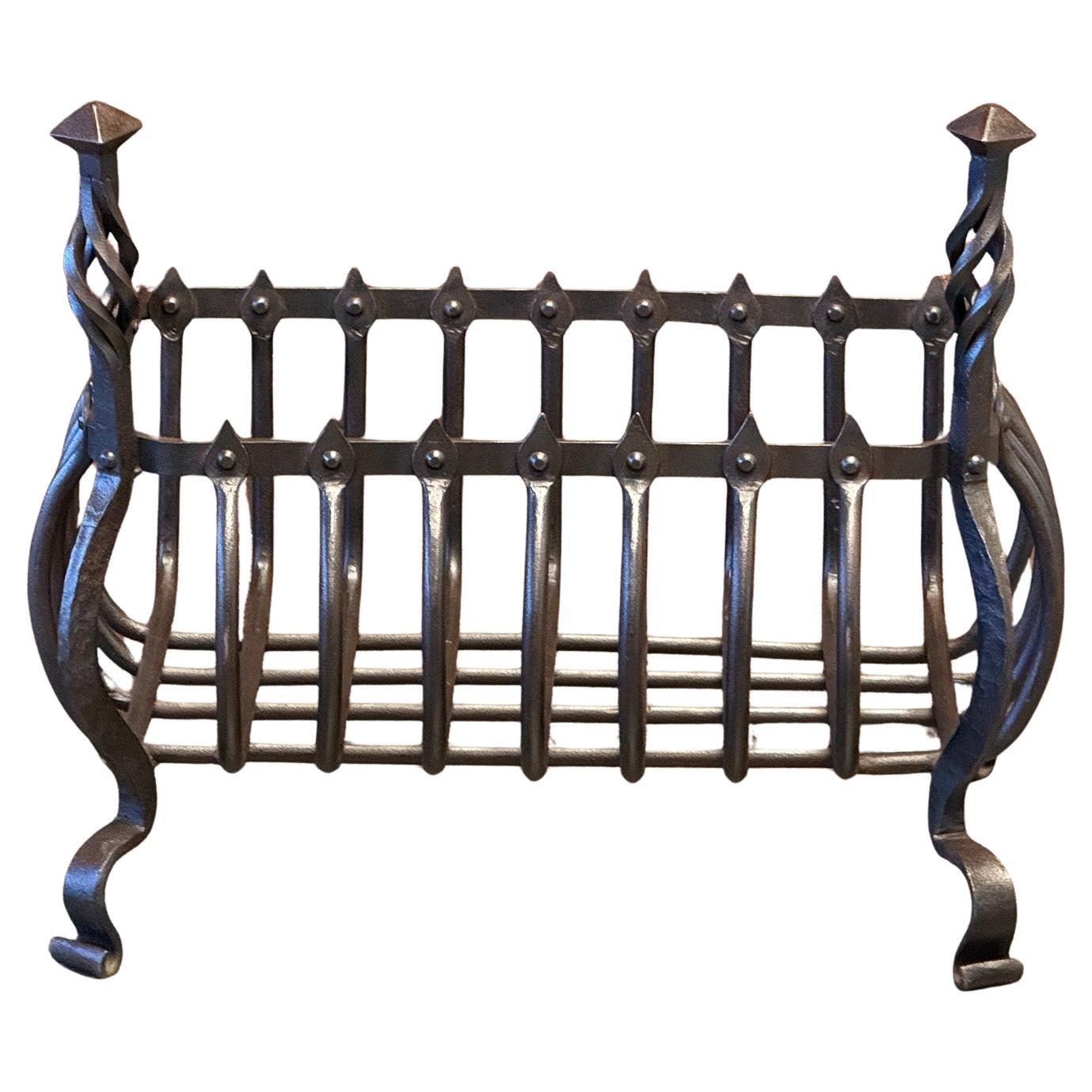Grande grille de cheminée hollandaise victorienne, 19e siècle