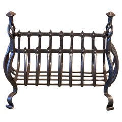 Antique Large Dutch Victorian Fire Grate, Fireplace Grate, 19th Century