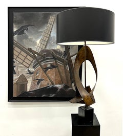 Large Dutch Windmill Oil Painting with Crows Signed Valentin, 1987