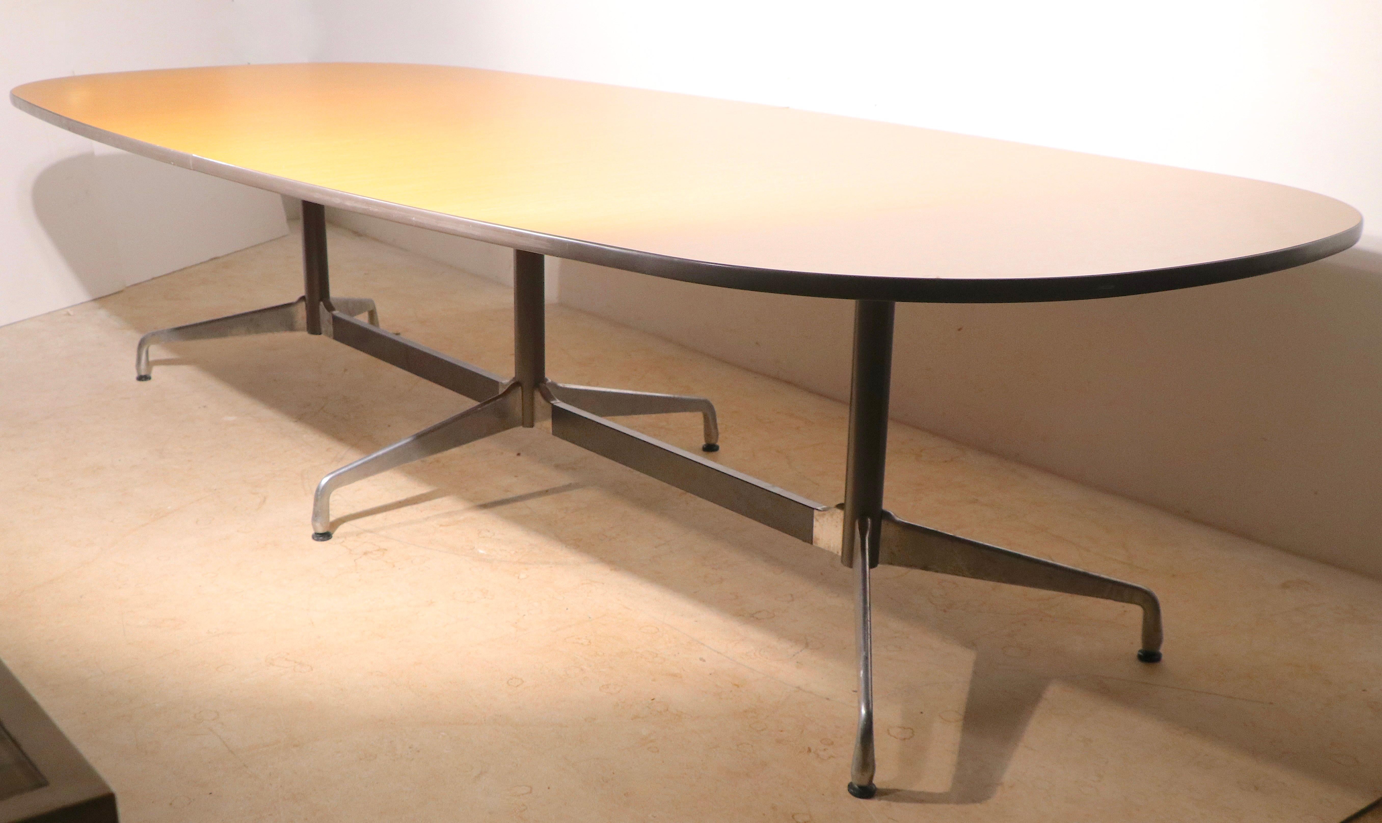 American Large Eames Conference Dining Table with Segmented Aluminum Base