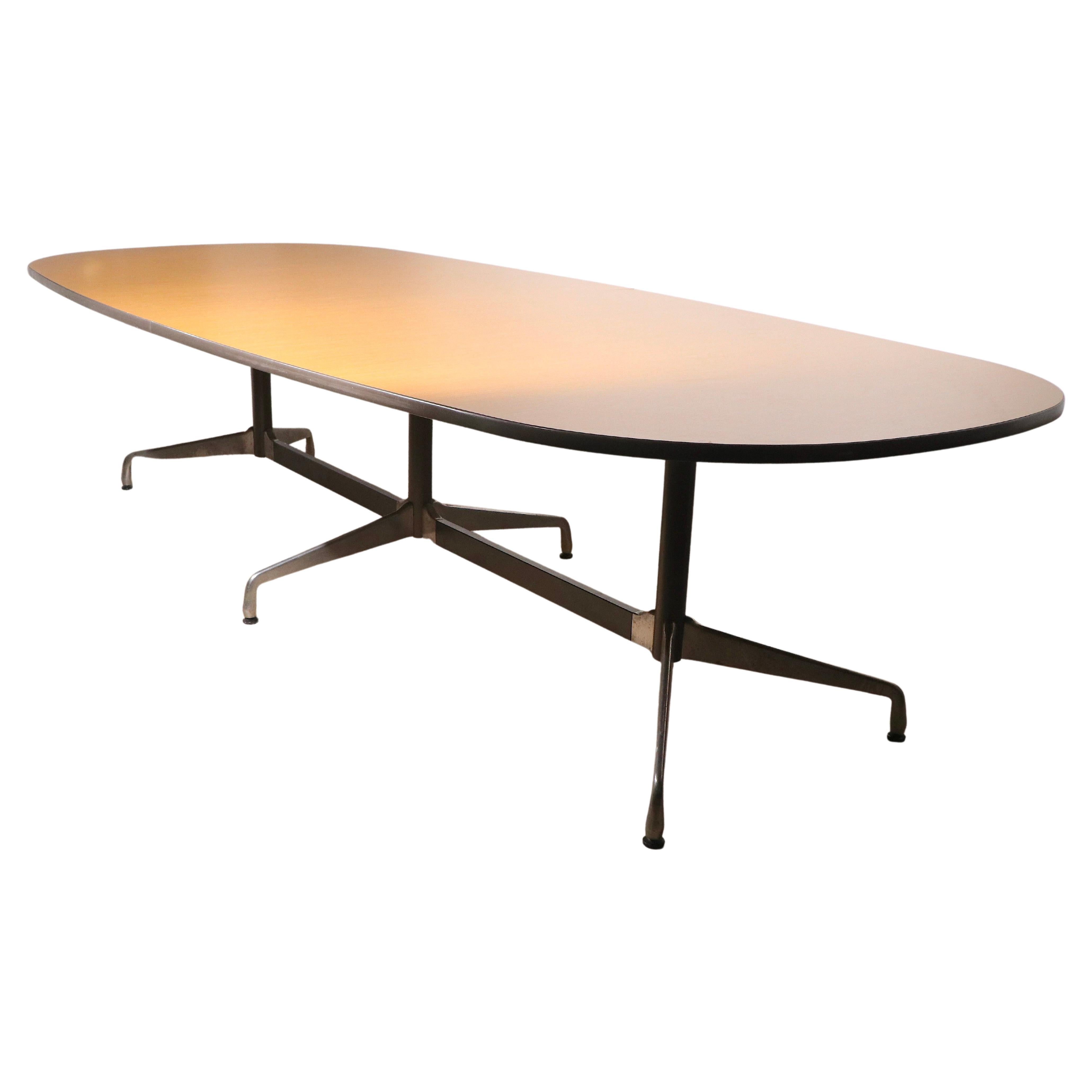 Large Eames Conference Dining Table with Segmented Aluminum Base