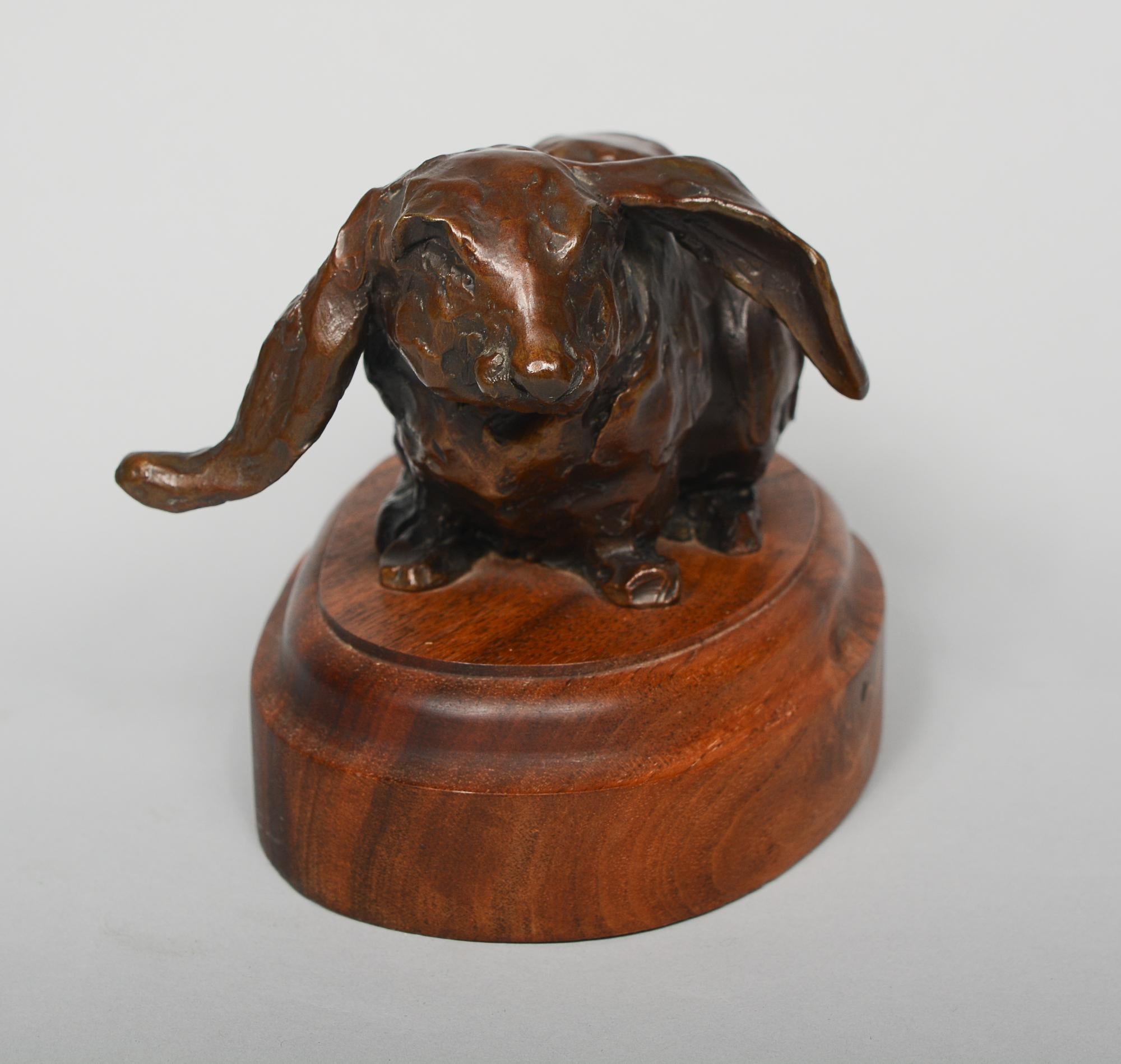 Late 20th Century Large Eared Rabbit Bronze Sculpture by Joffa Kerr