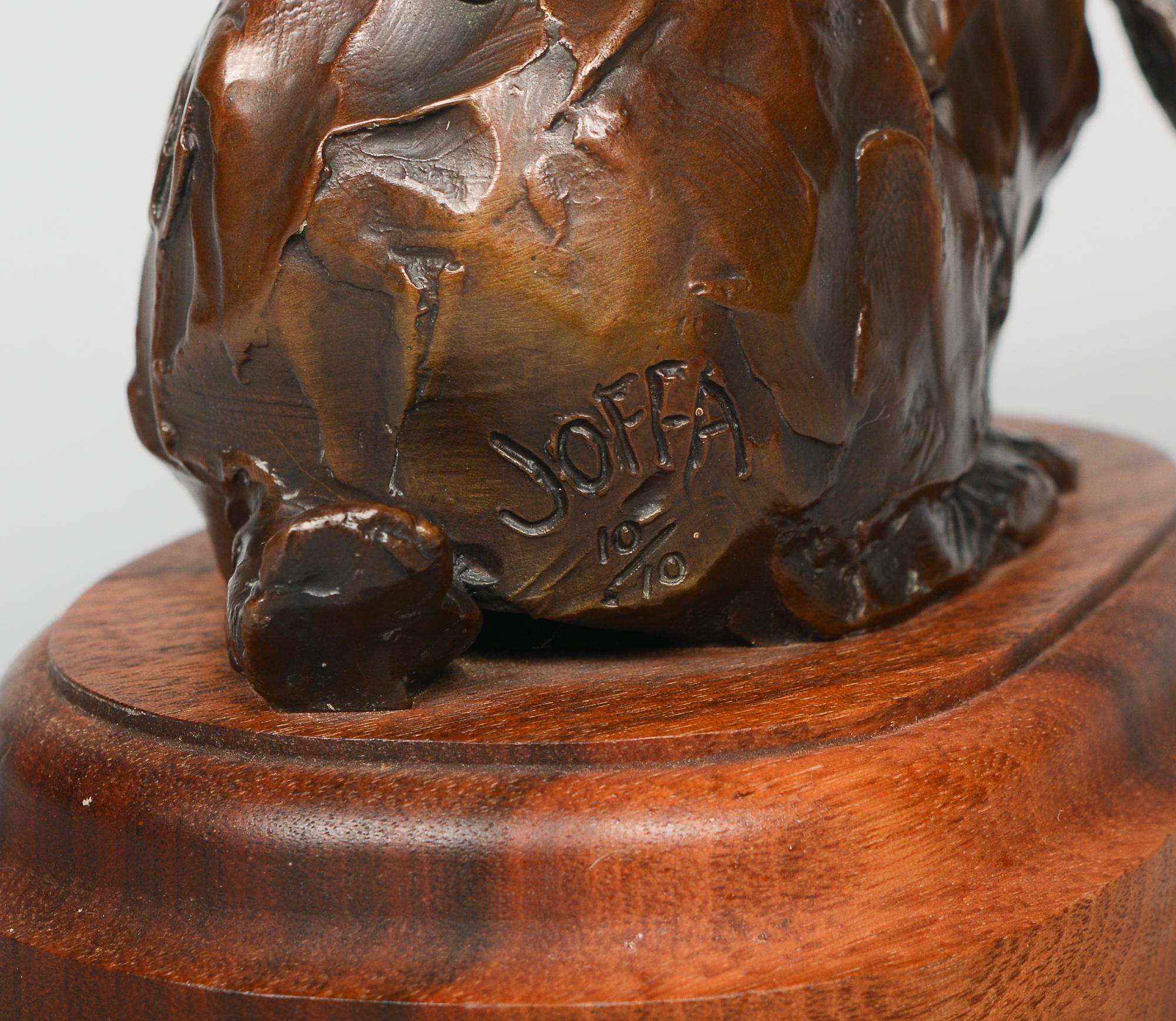 Large Eared Rabbit Bronze Sculpture by Joffa Kerr 1