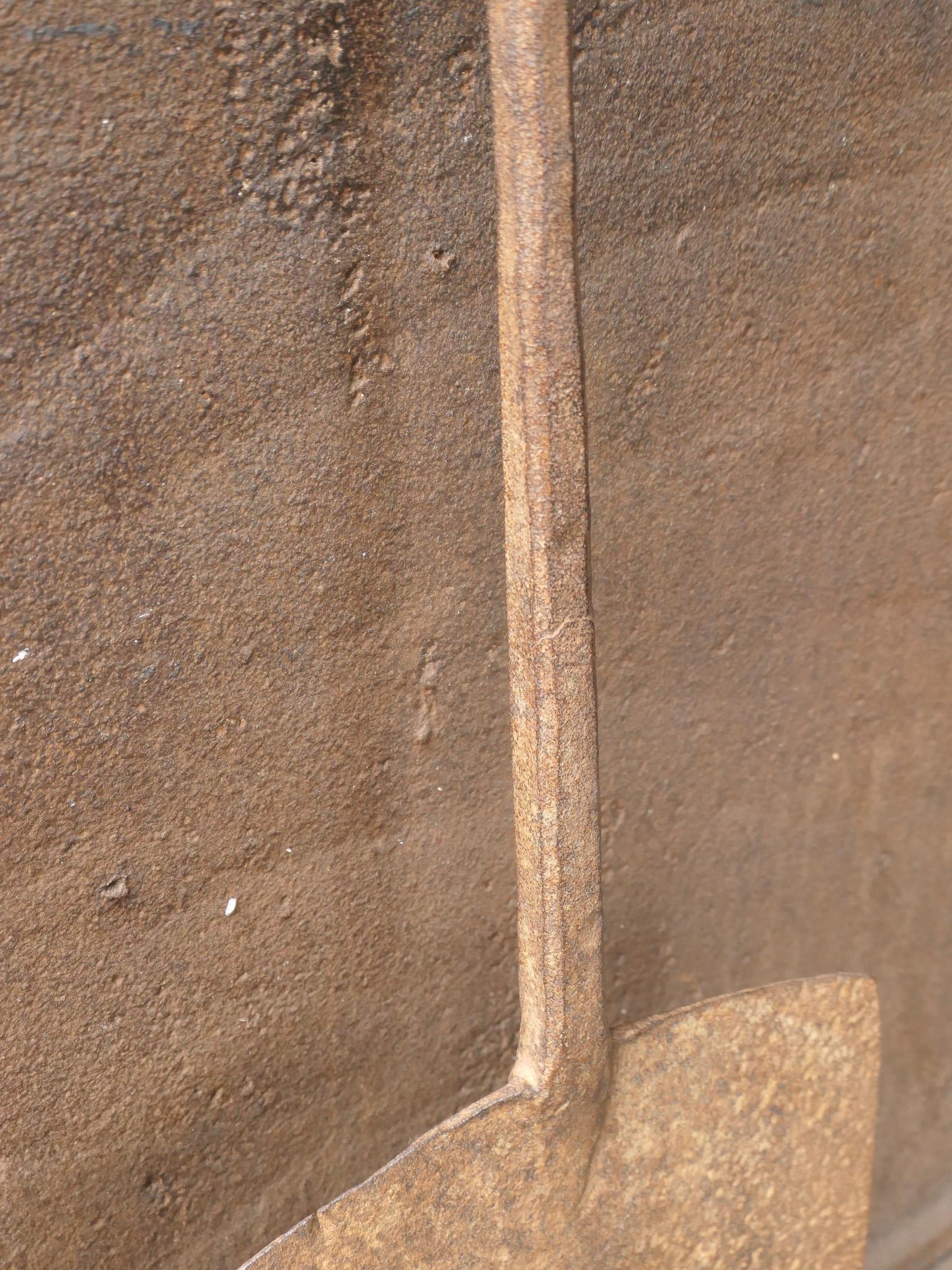 Forged Large Early 18th Century French Fireplace Shovel or Fire Shovel For Sale