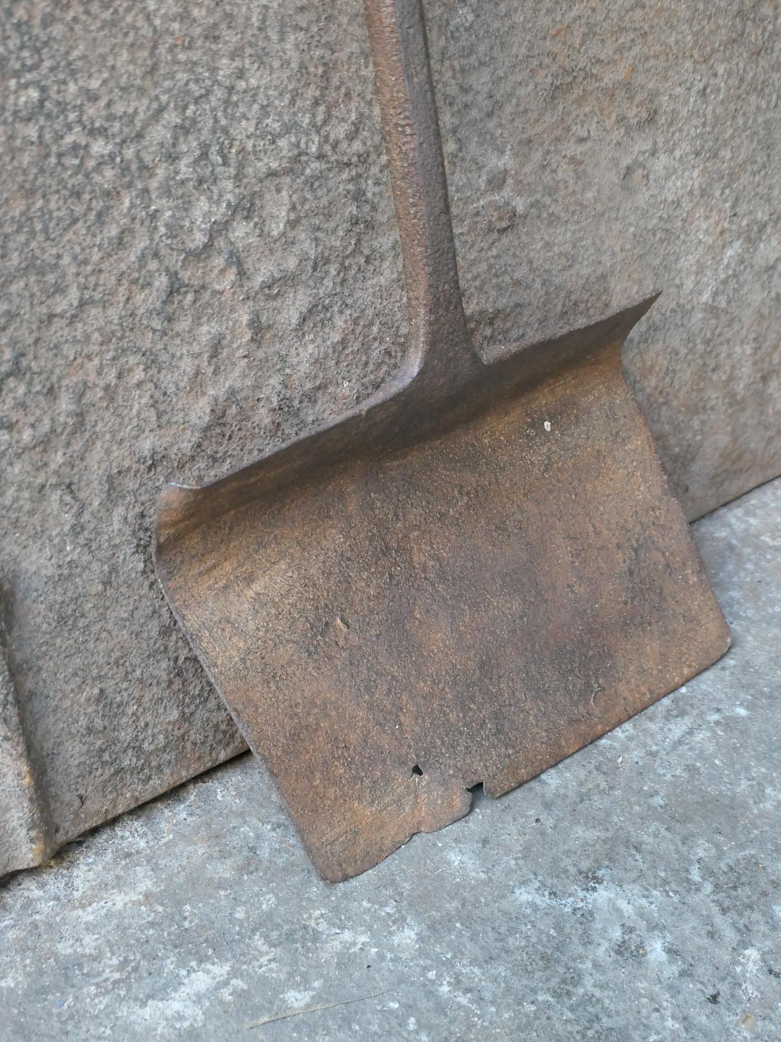 Forged Large Early 18th Century French Fireplace Shovel or Fire Shovel For Sale