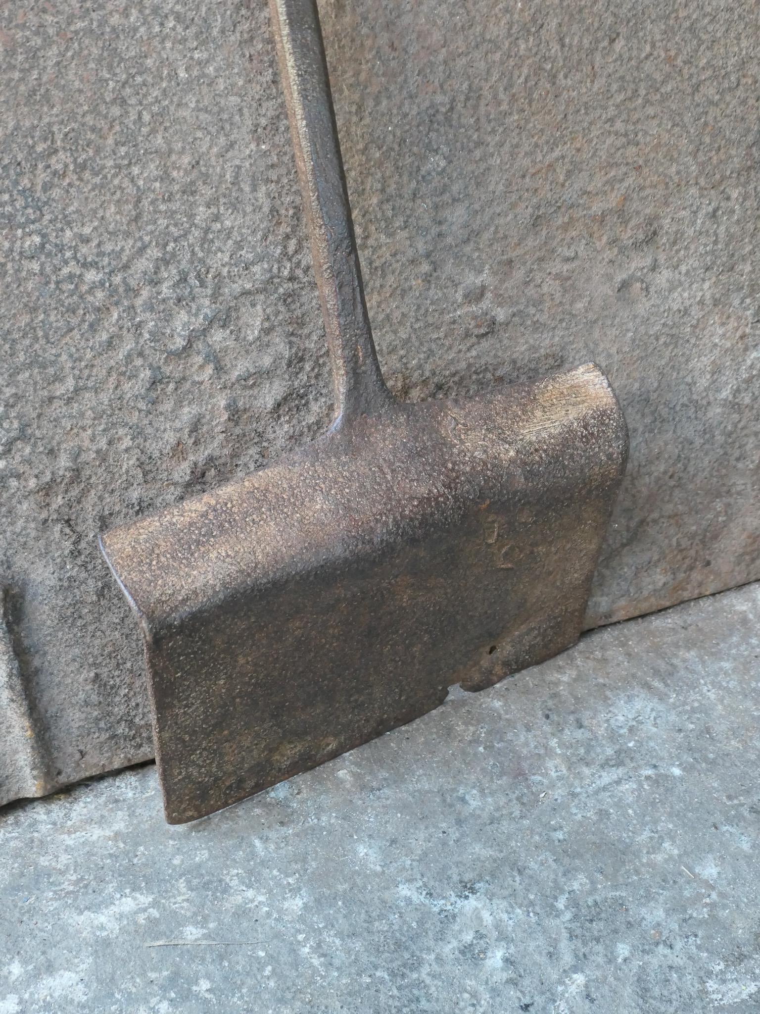 Wrought Iron Large Early 18th Century French Fireplace Shovel or Fire Shovel For Sale