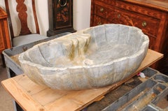 Large Early 18th Century French Louis XIV Carved Marble Sink Basin, ca. 1700