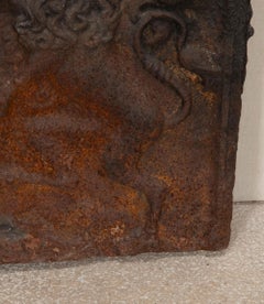 Large Early 18th Century Iron Fire Back