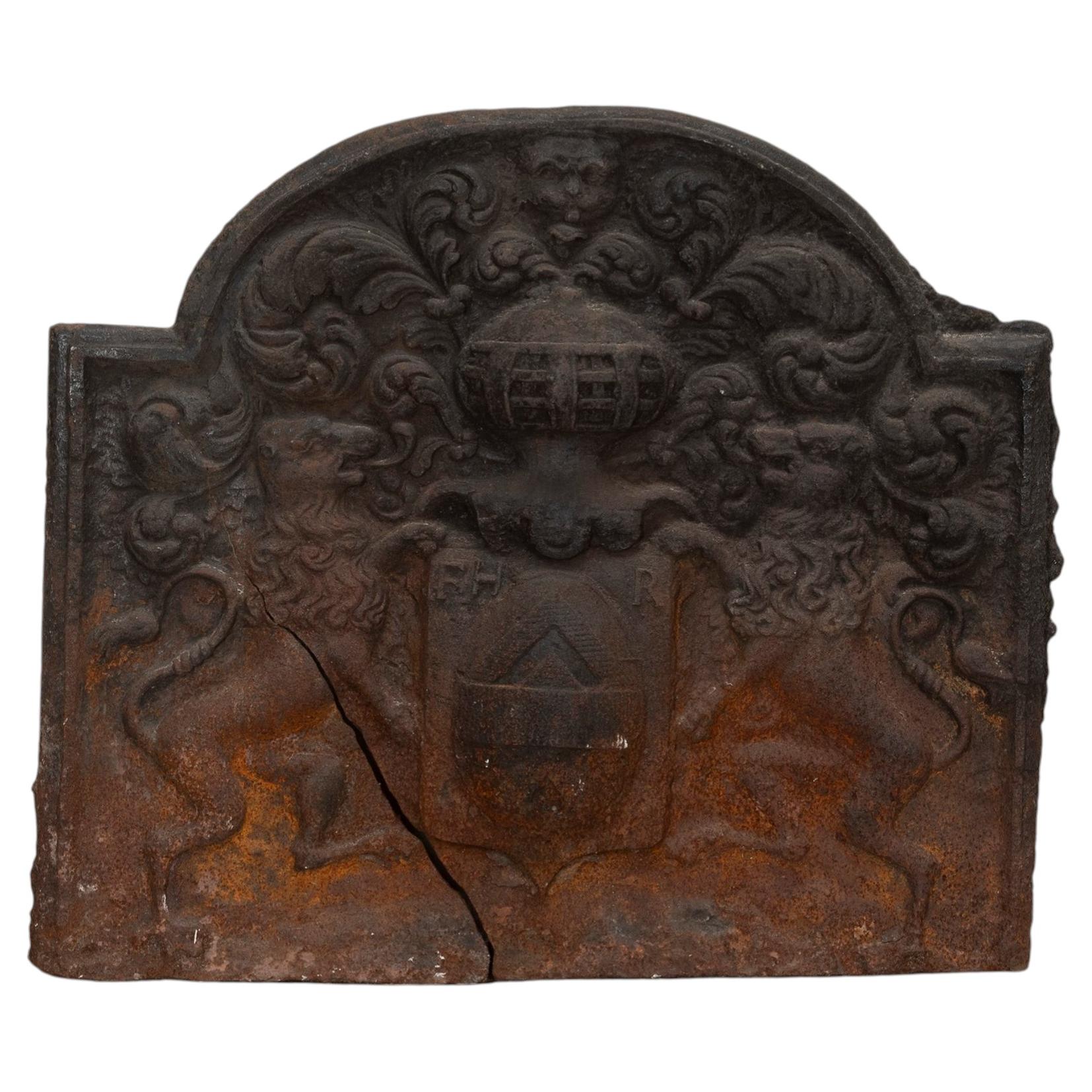 Large Early 18th Century Iron Fire Back For Sale