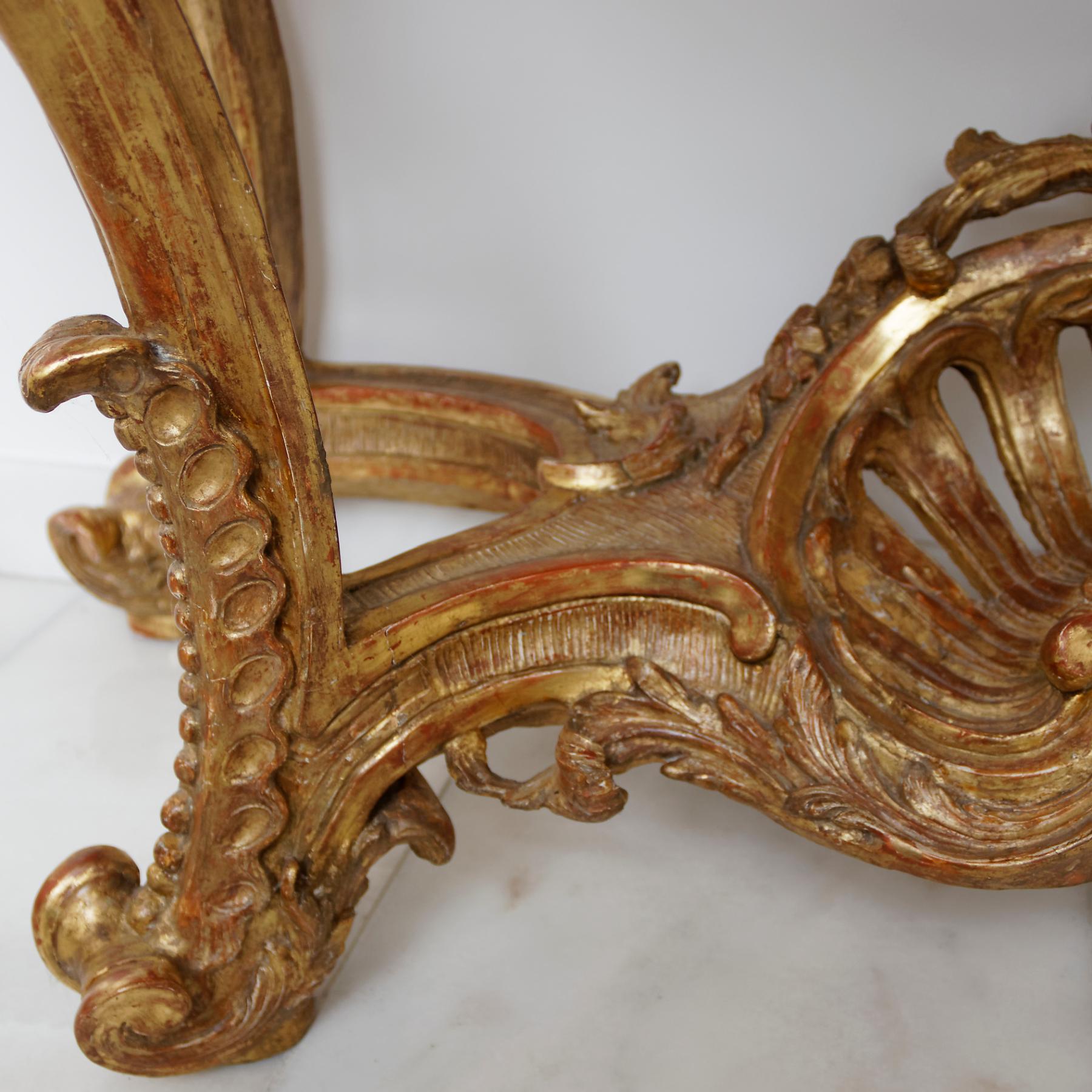 Giltwood Large Early 18th Century Regence Console Table