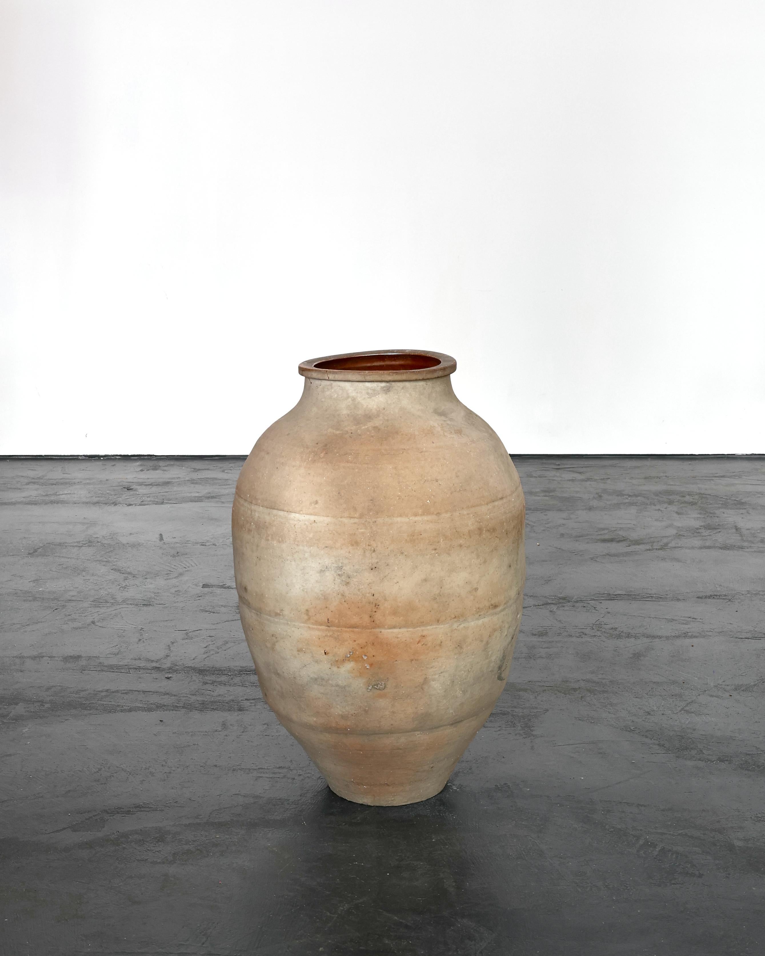 Large Early 19th C. Japanese Terracotta Vessel For Sale 1