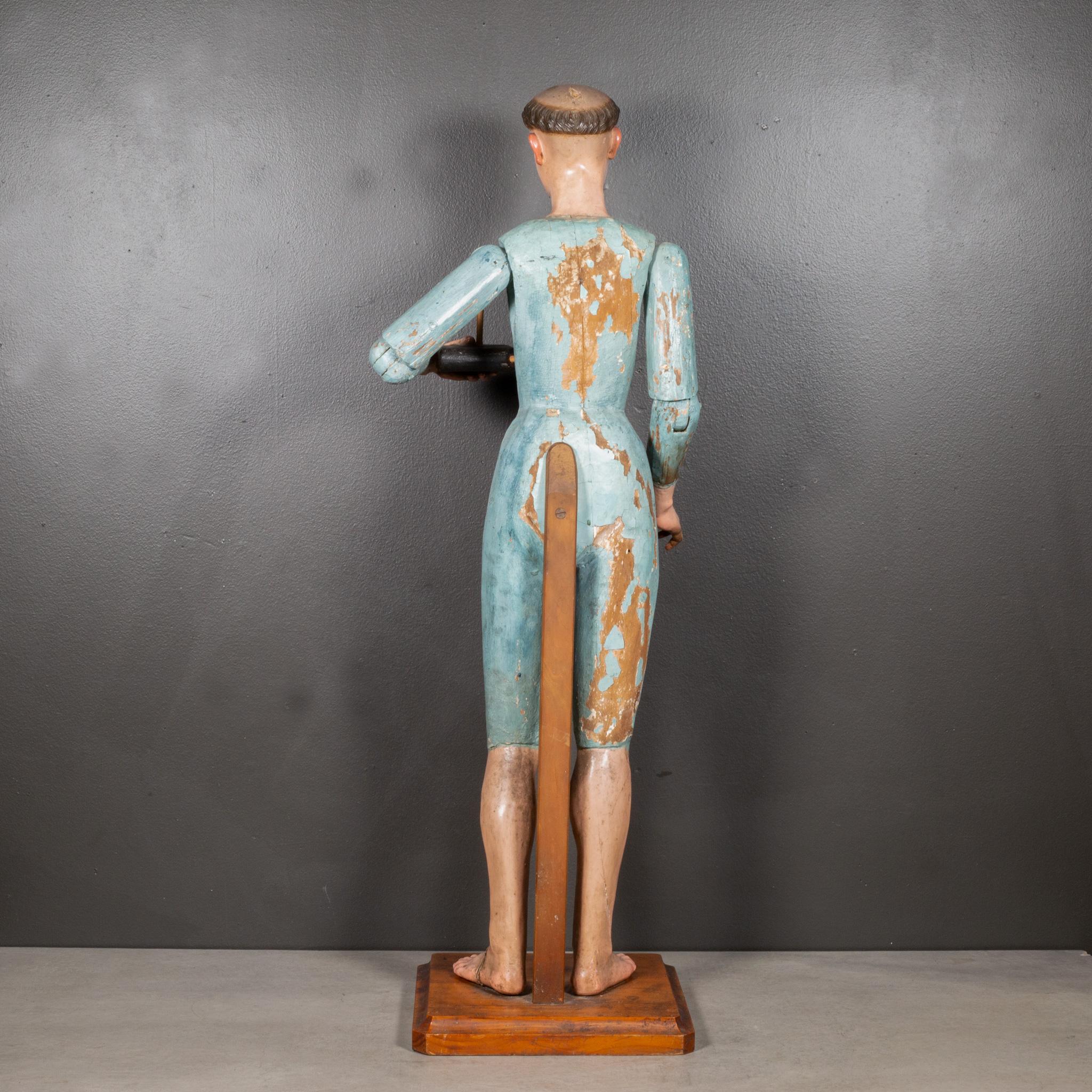 Large Early 19th c. Polychromed Mexican Carved Wooden Santo c.1820 In Good Condition For Sale In San Francisco, CA