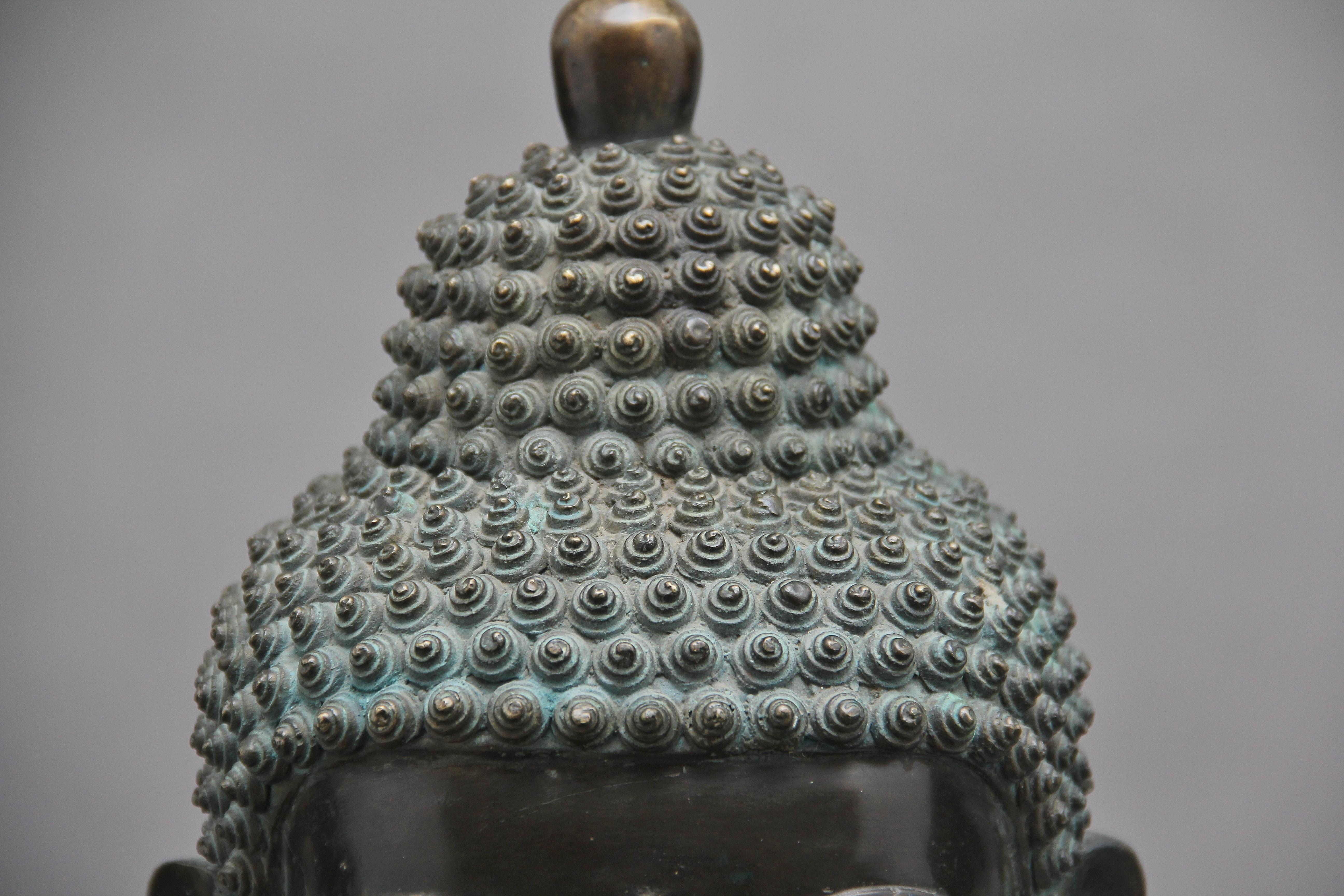 Large Early 19th Century Bronze and Cloisonne Buddha 4