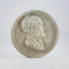 Large Early 19th Century Carved Marble Portrait relief Tablet