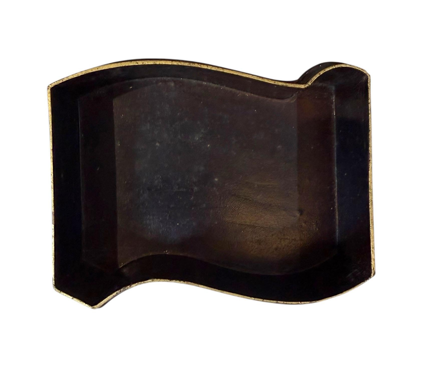 Early 20th Century Large Early 19th Century Chinese Black Lacquer Scroll Form Box For Sale