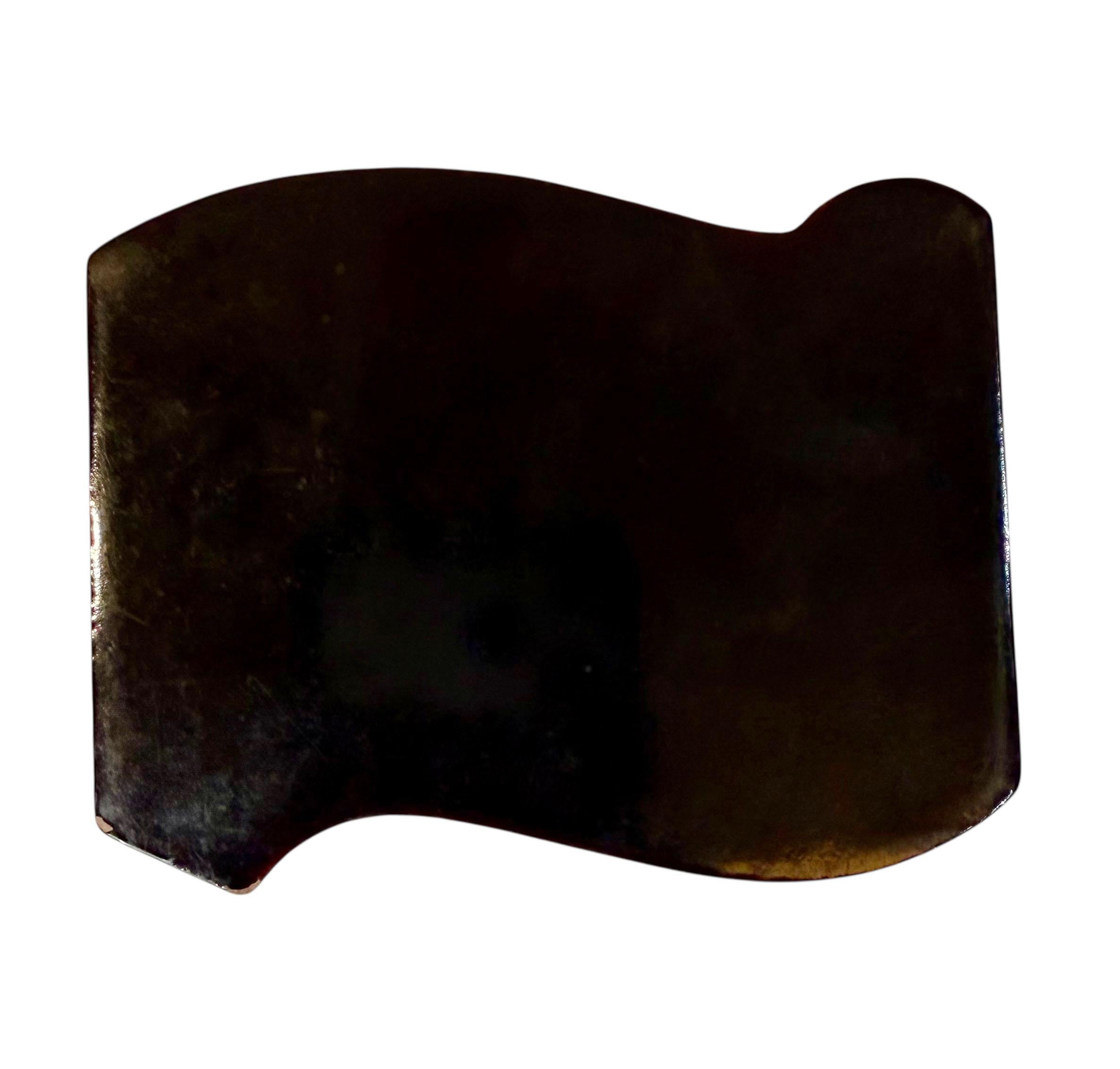 Large Early 19th Century Chinese Black Lacquer Scroll Form Box For Sale 2