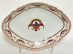 Large Early 19th Century Chinese Export Armorial Crest Serving Dish