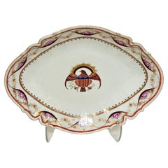 Large Early 19th Century Chinese Export Armorial Crest Serving Dish