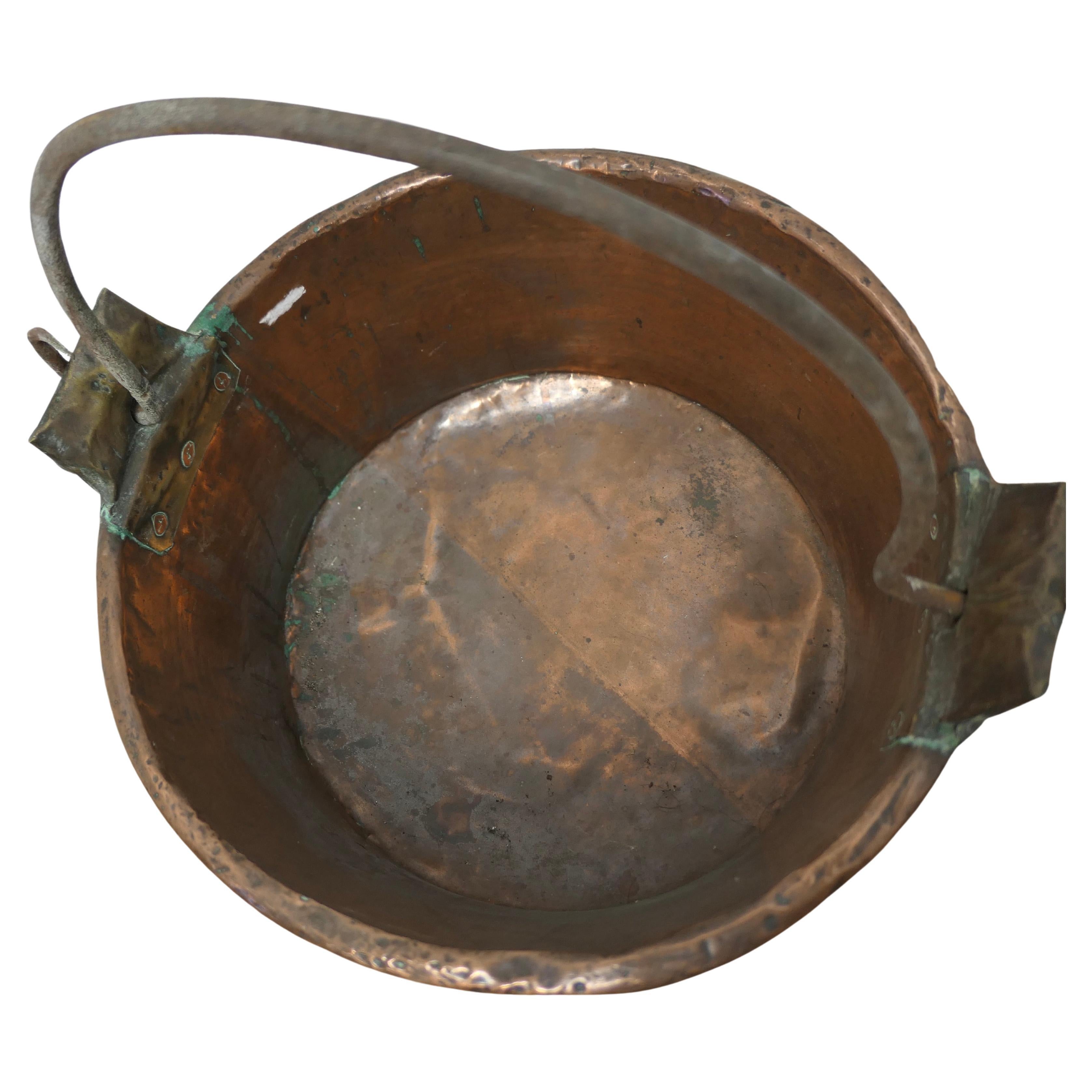 Large Early 19th Century Copper Pan This Is a Lovely Looking Copper Bucket