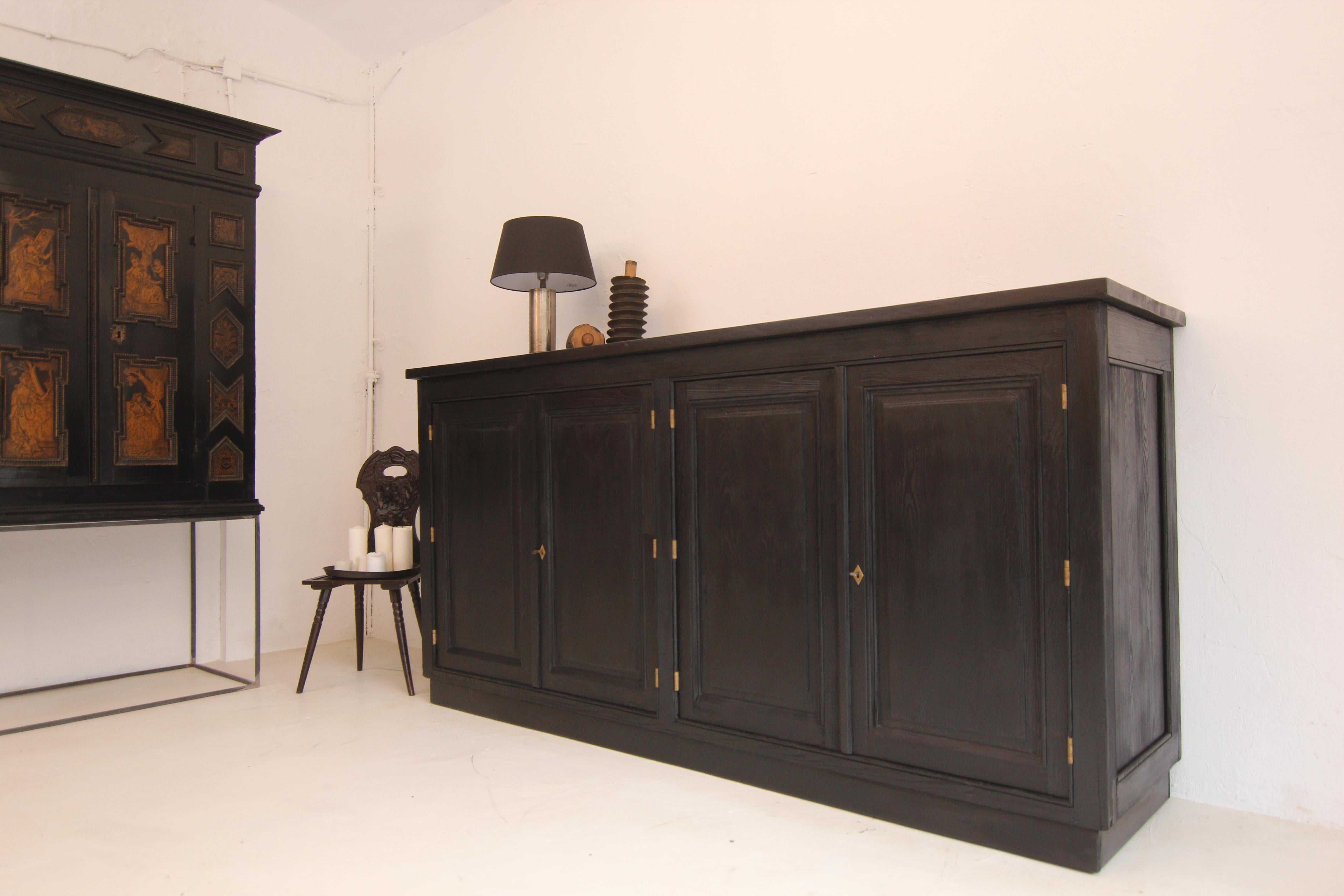 European Large Early 19th Century Ebonized Sideboard For Sale