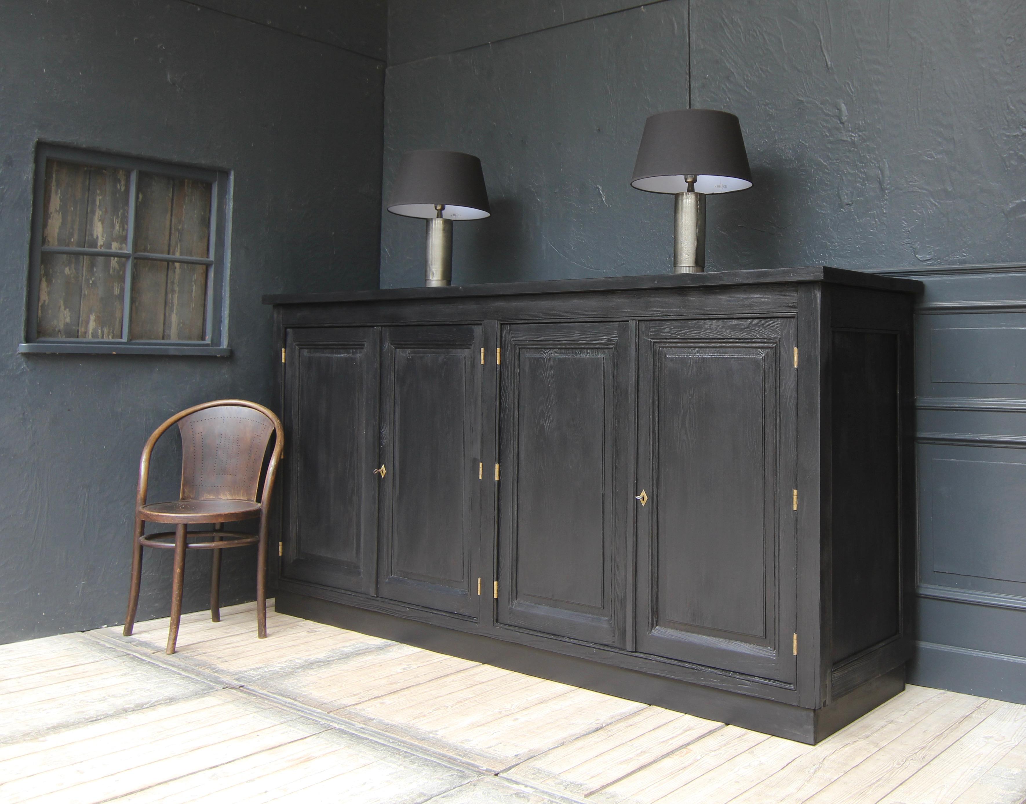 Pine Large Early 19th Century Ebonized Sideboard For Sale