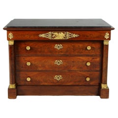 Large Early 19th Century Empire Chest Of Drawers, Mahogany, Ormolu, Paris, 1810