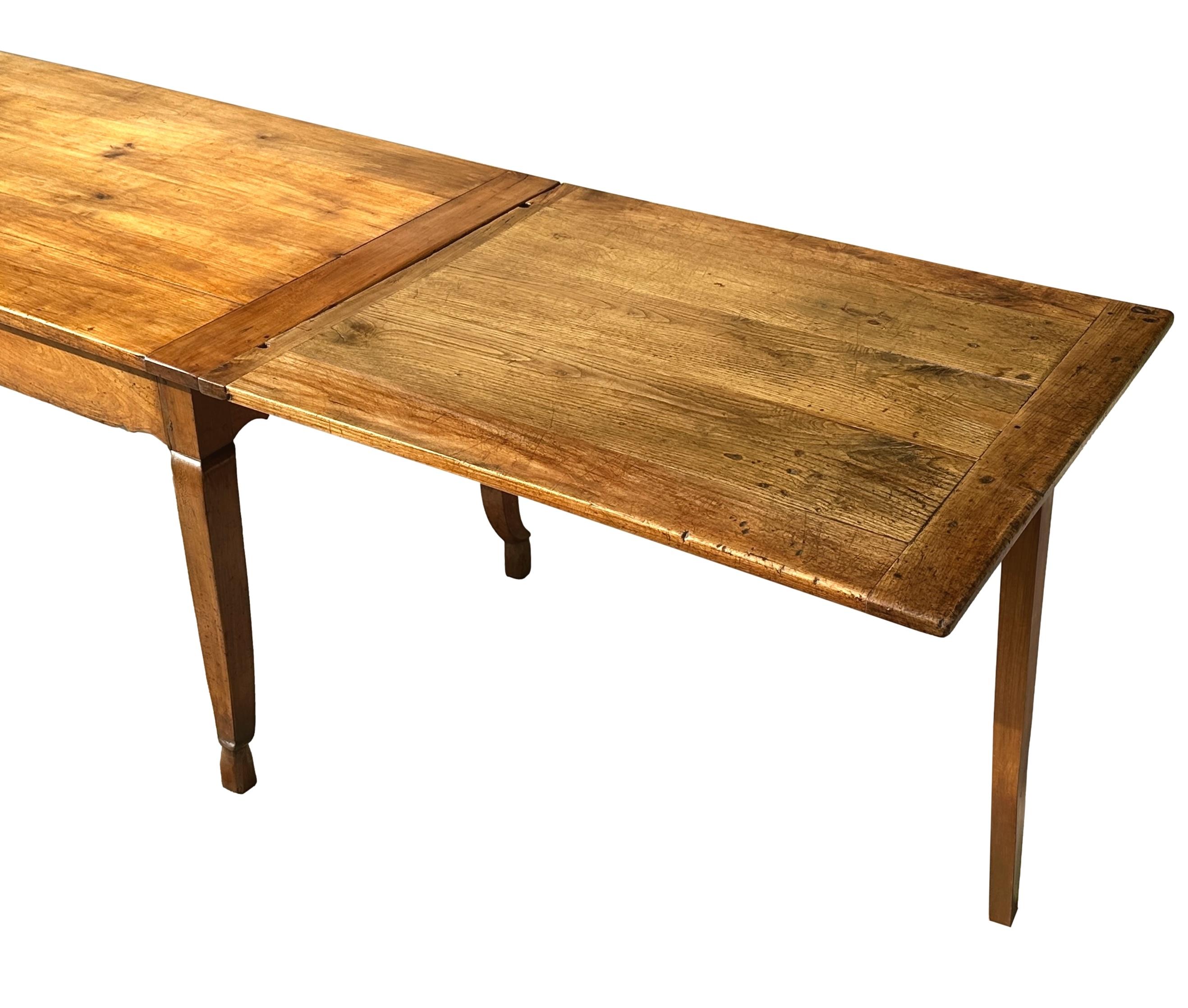 Large Early 19th Century Farmhouse Kitchen Extending Dining Table For Sale 6