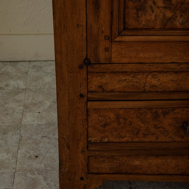 Large Early 19th Century French Burl Elm Armoire or Wardrobe, Hand
