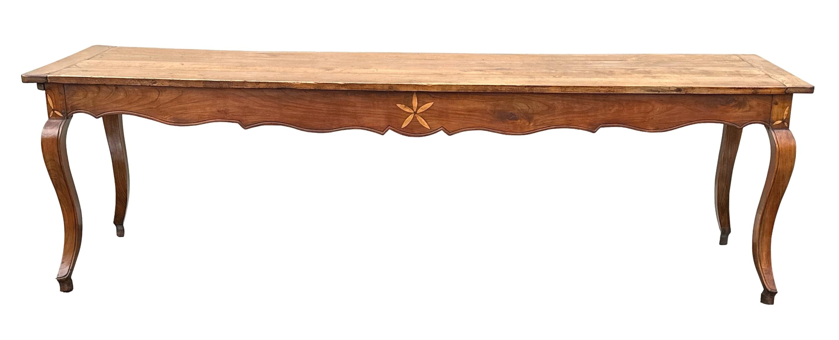Large Early 19th Century French Cherry Wood Farmhouse Kitchen Table For Sale 8