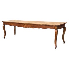 Large Early 19th Century French Cherry Wood Farmhouse Kitchen Table