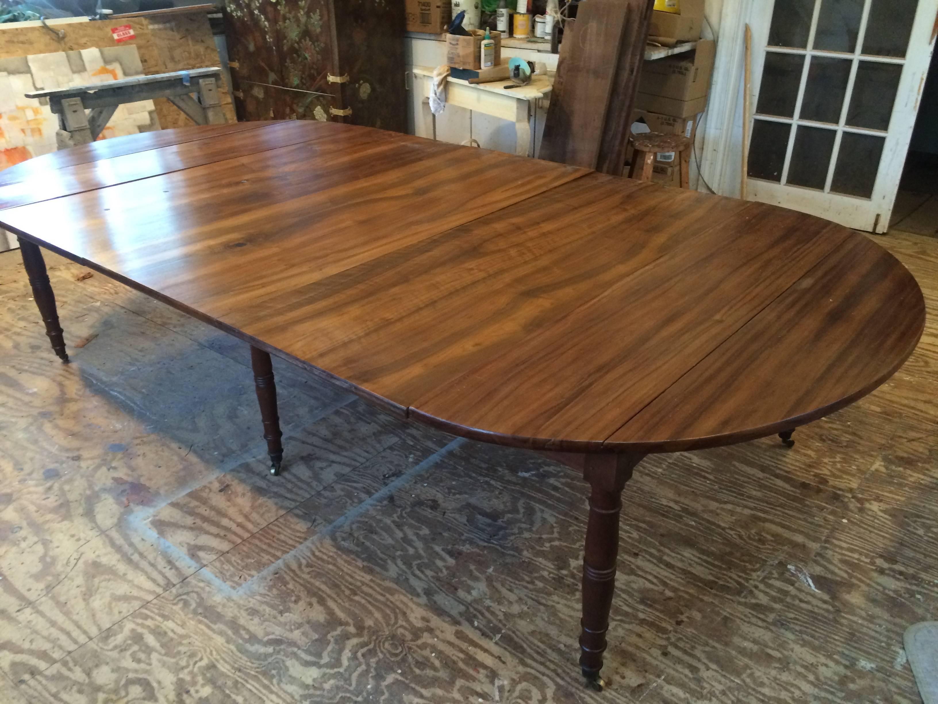 Walnut Large Early 19th Century French Extending Dining Table