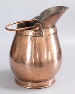 Large Early 19th Century French Hammered Copper Jug Pitcher