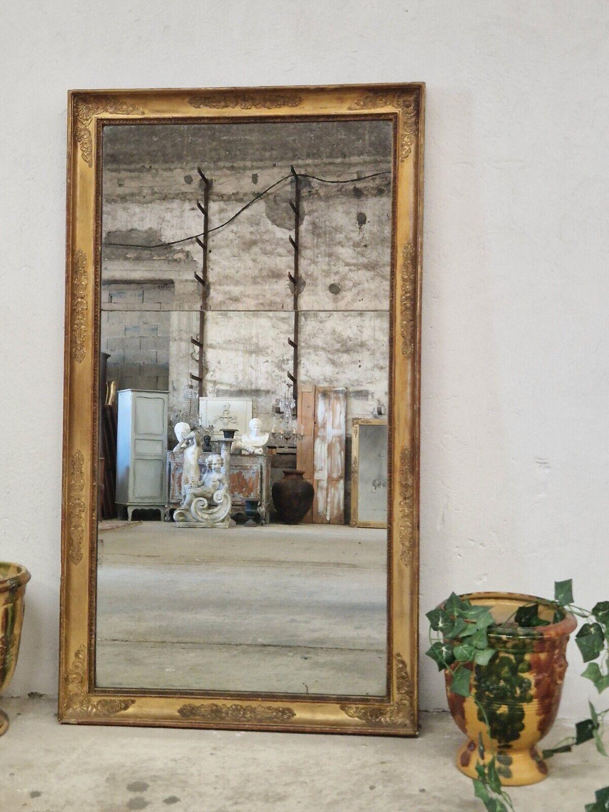 Large Early 19th Century French Mirror Regency Period Gilded 7